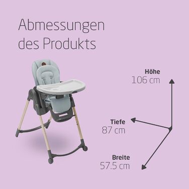 Дитячий стільчик для годування від 0 до 14 світло-сірий Minla Maxi-Cosi