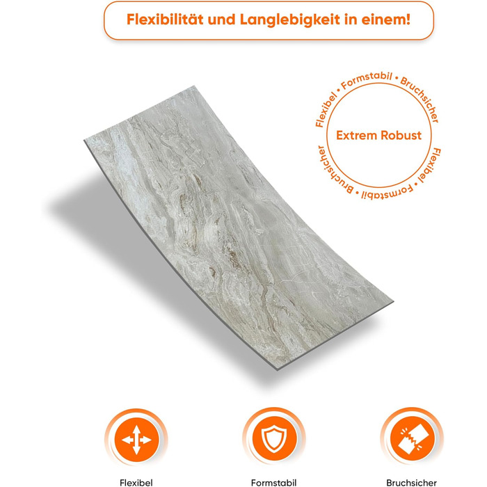 Стінові панелі IZODEKOR під мармур 60x120 см Панель для кухонного фартуха ПВХ-облицювання стін для кухні, ванної кімнати Бризкозахисний екран для кухні Водонепроникний та термостійкий (4 панелі 4 монтажних клею, Mars Bubble)