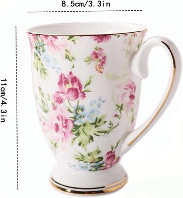 Набір із 2 кавових чашок з квітковим візерунком 300 мл MIATTCLD