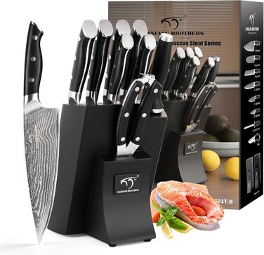 Набор кухонных ножей из дамасской стали 9 предметов NANFANG BROTHERS