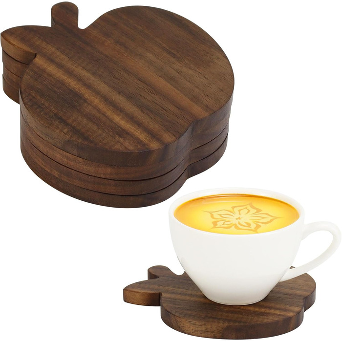 Набір підставок із натурального горіхового дерева 4 шт Generisch