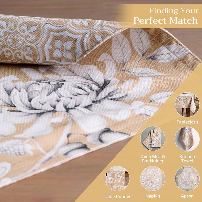 Бавовняні килимки для серветок, набір з 4 шт. , декоративні килимки для серветок, пасхальні килимки, що миються, для свят, вечерь, весни, літа (33 см x 48 см) (21 - Гарна осінь), 39Hermine 100