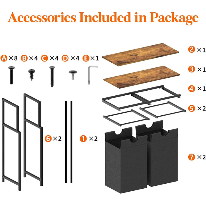 Кошик для білизни Lifewit, відро для білизни, 95 л, легко знімається, кошик для білизни з великою полицею зверху, 2 знімні кишені, ручки, кошик для білизни 2 відділення, пральня, спальня, ванна кімната, гуртожиток, чорний