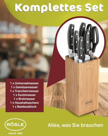 Набір ножів 7 предметів Cuisine Rosle