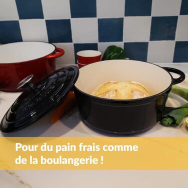 Чавунна жаровня 3,5 л з кришкою 24 см, чорна Chefarone