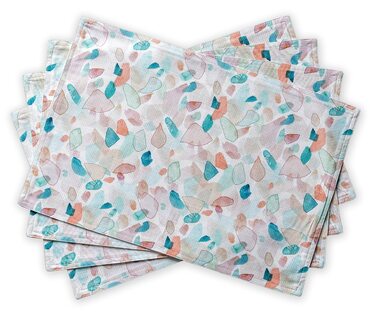 Бавовняні килимки, набір з 4 шт. , декоративні килимки, пасхальні килимки, що миються, для свят, вечерь, весни, літа (33 см x 48 см) (046 - Літній пікнік), 39Hermine, 100