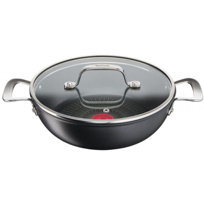 Tefal Сотейник з кришкою Unlimited, 26см, 2.5л, алюміній,скло, чорний