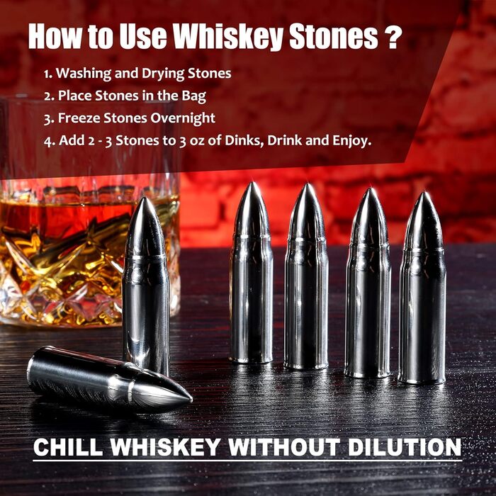 Подарунковий набір Whiskey Stones Набір з 8 багаторазових охолоджуючих каменів для віскі з кліпсою для льоду, носик для пляшки вина для сумки для зберігання, охолоджуйте улюблений напій без розведення (подарунки для чоловіка)