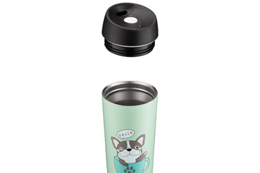 ARDESTO Thermal Mug Coffee time Frenchie 450 мл, нержавеющая сталь, зеленый