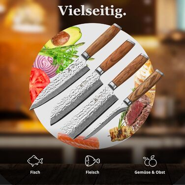 Набір кухонних ножів Wakoli Sycamore Damascus, 6 предметів ядро з VG10 (67 шарів), твердість 602 HRC, ручки з клена, хлібний ніж із серрейторною заточкою, магнітний тримач для ножів, професійні ножі для точного нарізання (каштановий колір)