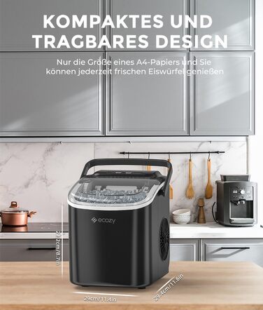 Компактный ледогенератор с функцией самоочистки 100 Вт ecozy