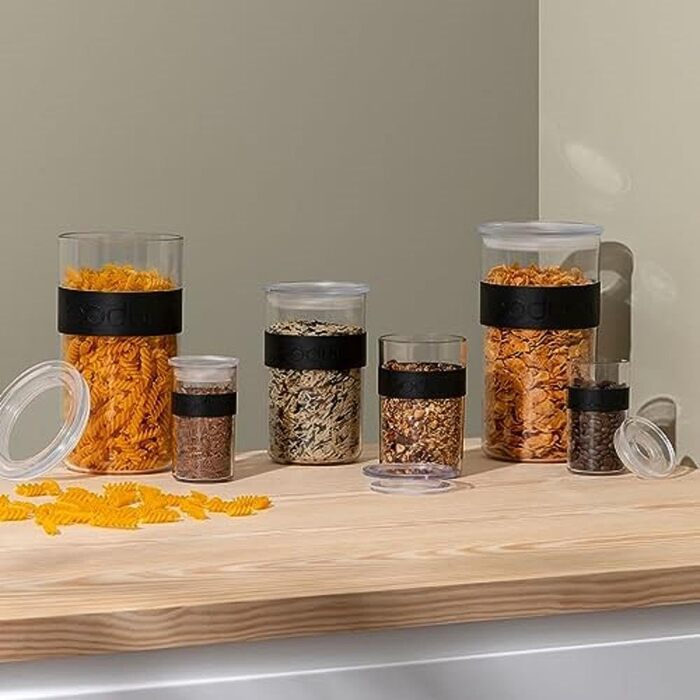 Набір із 2 банок 0,6 л з кришками, прозорий пластик Presso Bodum