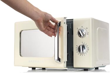 Мікрохвильова піч Gorenje MO20A3WH / 20 л / 800 Вт / AquaClean / AutoMenu / Сенсорне керування / LED-дисплей / Функція розморожування / 5 рівнів потужності / Блокування від дітей / Білий (Ретро, Шампанське)