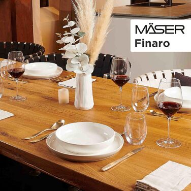 Серія Finaro, набір посуду для 4 осіб гастрономічної якості, скандинавський дизайн, комбінований сервіз із 16 предметів, міцна порцеляна, (білий), 931618