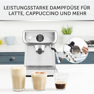 Кавоварка Breville Barista Max з портафільтром Еспресо-машина/кавоварка з вбудованою кавомолкою та спінювачем молока Резервуар для води 2,8 л Італійський насос 15 бар Нержавіюча сталь VCF126 шт. Бариста з кавомолкою (Бариста без кавомолки)