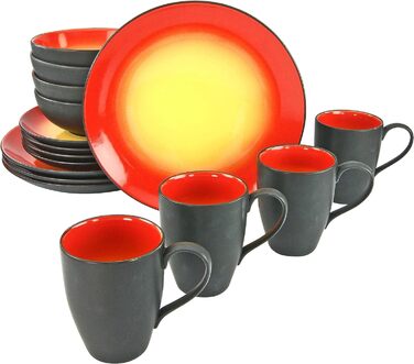 Набор посуды на 4 персоны, 16 предметов, Hot Red Creatable