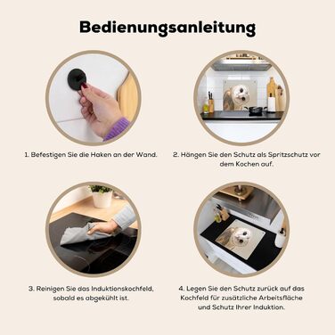 Фартух для плити, кухонний фартух, вініл, 78x52 см, декор для кухні, облицювання стіни, кришка для плити - сіро-чорна (сипуха - тварина, 52Д x 59Ш см)