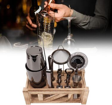 Набір для коктейлів з дерев'яною підставкою UPQRSG