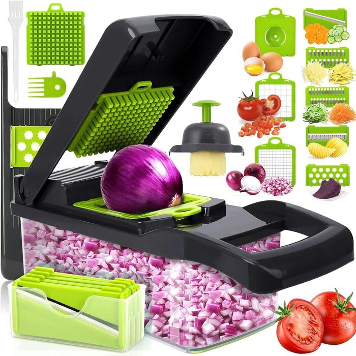 Універсальна овочерізка 16 в 1, сіро-зелений колір Etievort