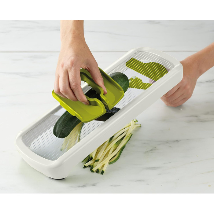 Кухонная мандолина, регулируемая овощерезка и ломтерезка для лука, толщина 3 ломтика, с точной ручкой, зеленый (плюс)