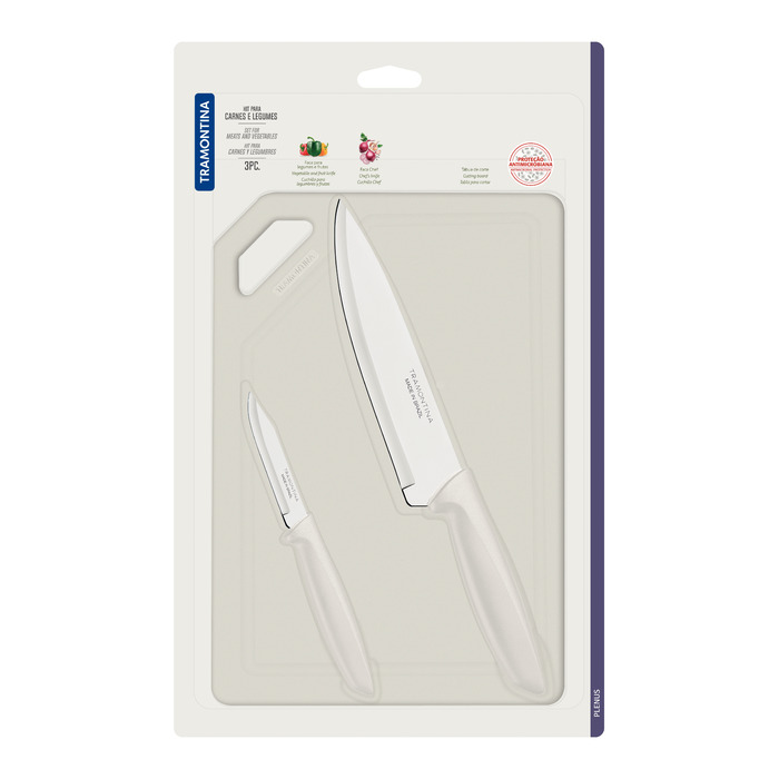 Набор ножей Tramontina Plenus light grey, 3 предмета (6747192)