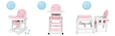 Детский стульчик для кормления 5-в-1 розовый Ricokids