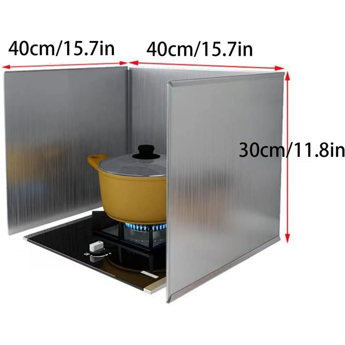 Кухонний фартух, складана стінка, захист від бризок, масляний бар&39єр, плита, складаний, нержавіюча сталь, жироварка, кухонний фартух (30x40x40 см)