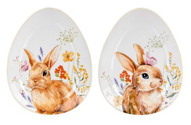 Набір із 2 великодніх тарілок з малюнком кролика levandeo
