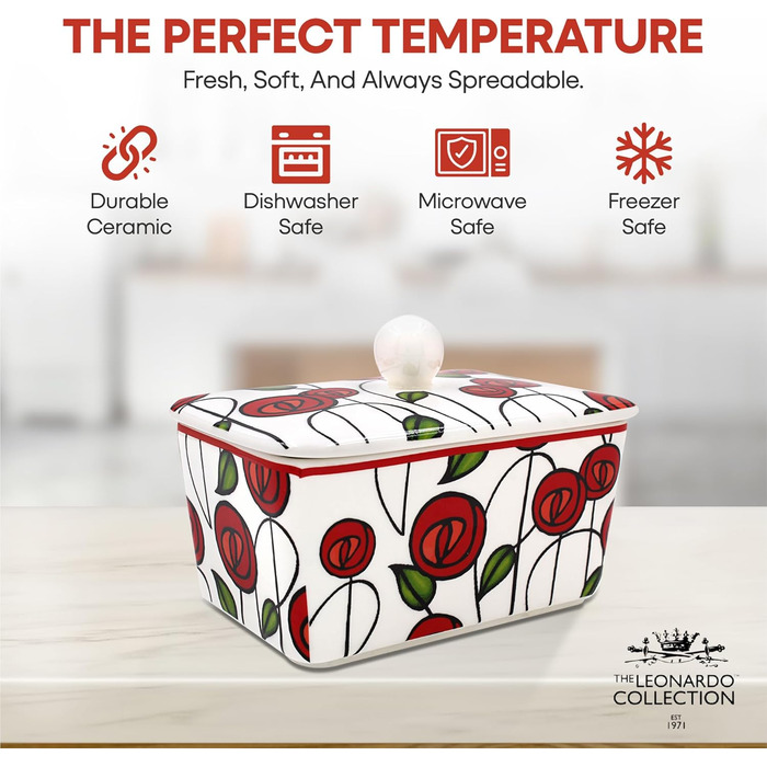 Маслянка з кришкою, китайська кераміка, з гарними акварельними мотивами, розроблена галереєю Дженніфер Роуз для Busy Bees (Mackintosh)