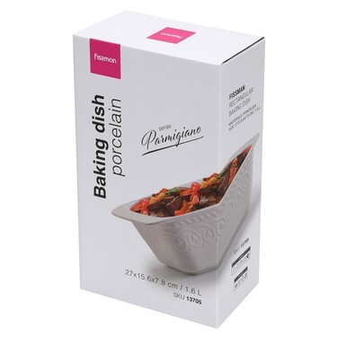 Форма для запікання Fissman прямокутна PARMIGIANO 27х156х78 см / 16 л порцеляна (13705)