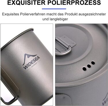 Чашка-термос для кемпінгу 750 мл widesea