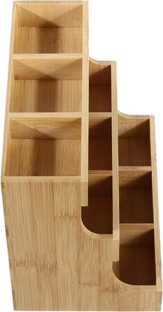 Тримач для чайних пакетиків з бамбука Qussse, 9 відділень, 3 рівні, органайзер для зберігання чайних пакетиків для дому, офісу, кафе, чайних будиночків