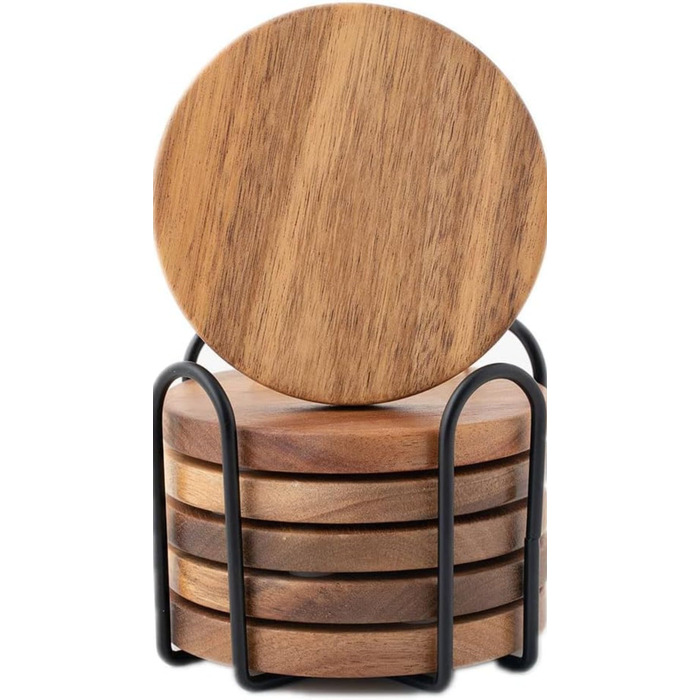 Підставки під склянки з акації 6 шт WLWNWFT