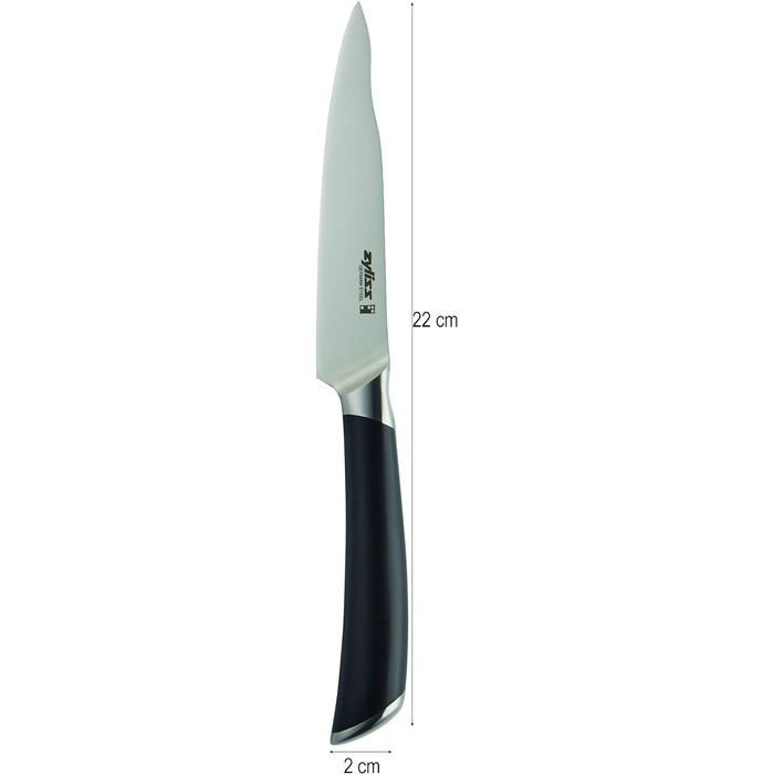 Німецька нержавіюча сталь Zyliss E920268 Comfort Pro, чорна ручка, кухонний ніж, можна мити в посудомийній машині, гарантія 25 років (ніж для чищення овочів)