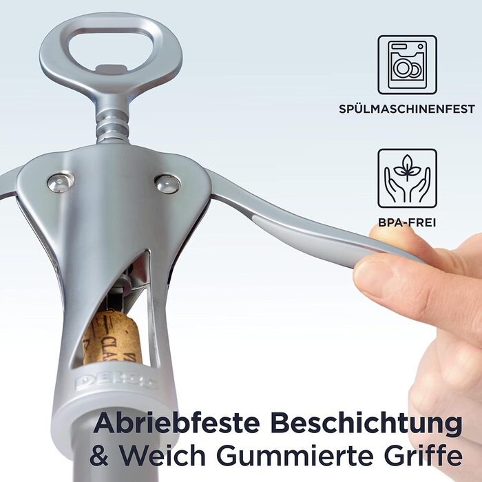 Професійний штопор-метелик срібний Deiss