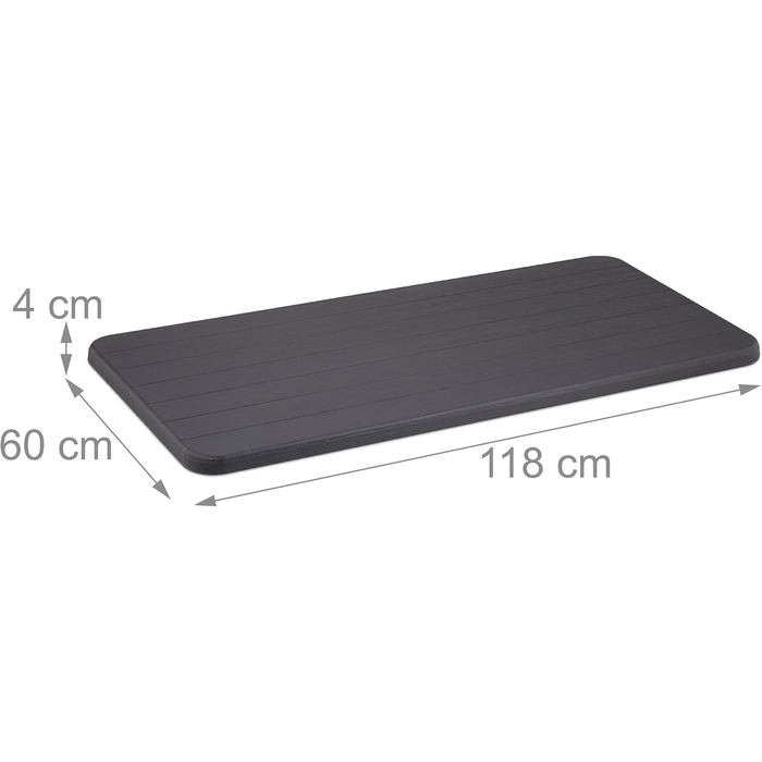 Раскладной стол для кемпинга 118 х 60 х 74 см серый Relaxdays