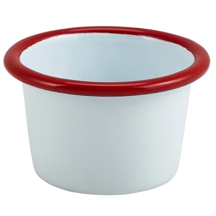 Соусник 7х4,3 см, 90 мл, емаль, червоний обідок, GenWare