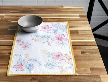 Бавовняні килимки для серветок, набір з 4 шт. , декоративні килимки для серветок, пасхальні килимки, що миються, для свят, вечерь, весни, літа (33 см x 48 см) (041 - Райський острів), 39Hermine 100