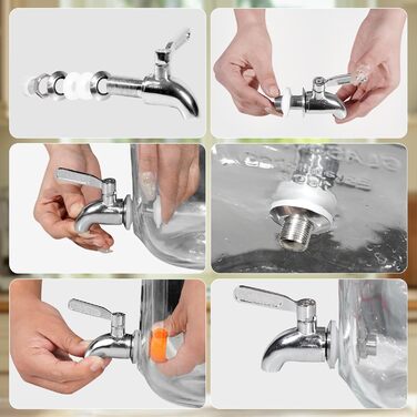 Двойной стеклянный диспенсер для напитков 2 х 4 л с металлической подставкой Hisredsun