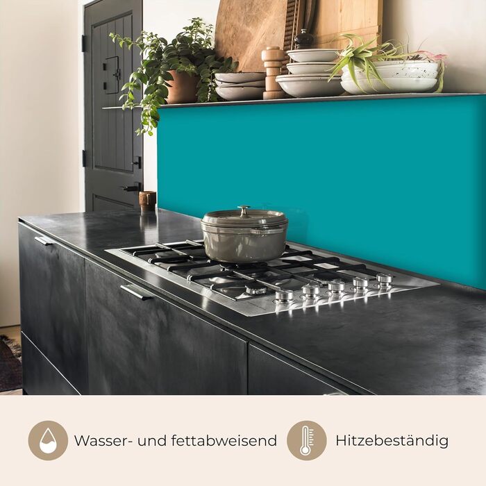 Кухонний фартух 60x250 см, самоклеючий фартух, кухонний фартух, кухонний фасад, самоклеючі кухонні фартухи - Осінь (Синій - Однотонний, 60 x 350 см)