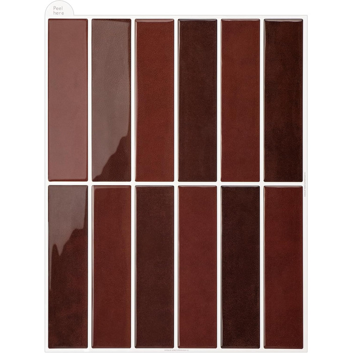 Самоклеюча настінна плитка, 3D плитка для кухні, що самоклеїться, легко миється, самоклеюча кухонна плитка для оздоблення та ремонту дому, 28x22 см, 10 аркушів (червона)