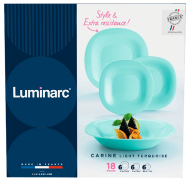 Сервіз Luminarc Carine Light Turquoise, 18 предметів (7046523)