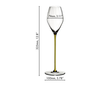 Бокал для шампанского 375 мл, желтая ножка, High Performance Riedel