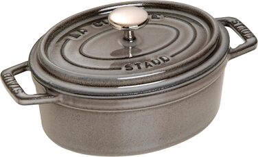 Чавунна жаровня/кокот STAUB, овальна 6,7 л, (17 см, графітово-сіра)