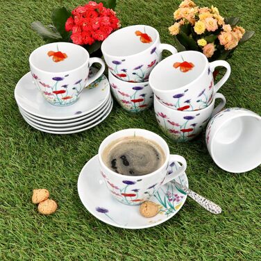 Кавові чашки з блюдцями для 6 осіб 190 мл MamboCat