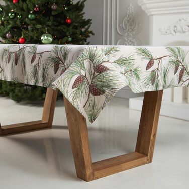 Різдвяна гобеленова скатертина Home of Christmas Скатертина на Різдво та Новий рік (Соснові шишки (без блискіток), 140x240 см)