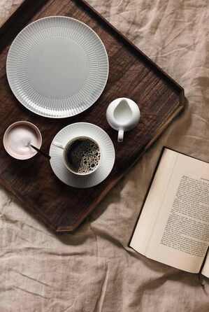 Набір столового посуду Seltmann Weiden Amina White, 30 предметів, повний комплект посуду на 6 осіб, сервіз для столу та кави з ніжним рельєфним візерунком, порцеляна, білий