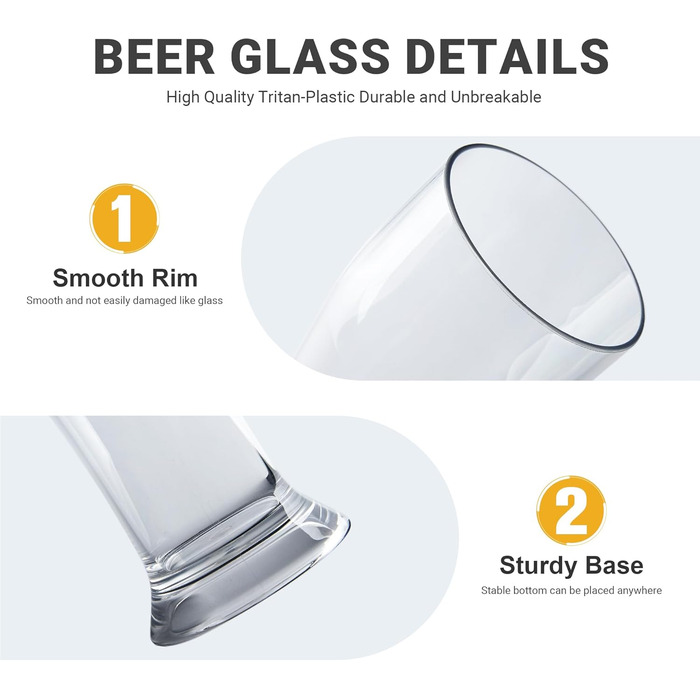 Набір склянок для пива 4 шт по 480 мл HAHASHOW