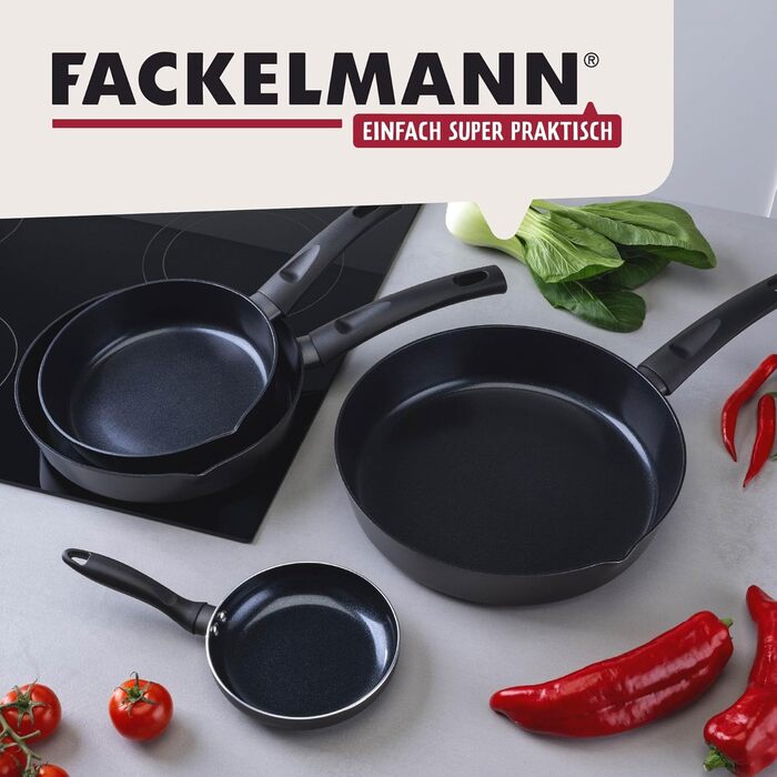 Сковорода 20 см глибока з керамічним покриттям, чорна Highrise Fackelmann