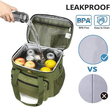 Тактична сумка для ланчу для чоловіків 12,3 л зелена Bunnychic